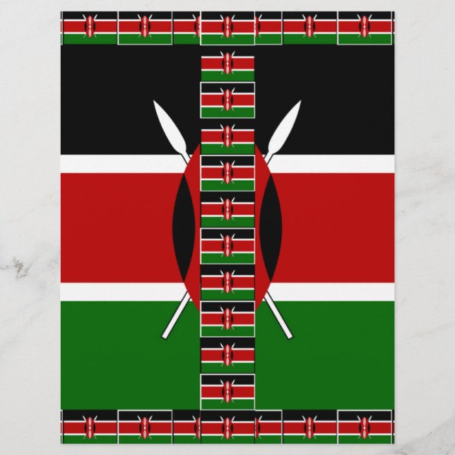 Snygg fantastisk Kenya Seamless Flaggor gräns art (Framsida)
