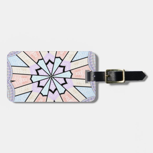 Snygg Fantastisk Mjuk pastel Geometric Art Skriv u Bagagebricka (Horisontell Framsida)