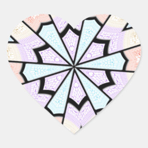 Snygg Fantastisk Mjuk pastel Geometric Art Skriv u Hjärtformat Klistermärke