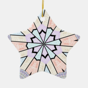 Snygg Fantastisk Mjuk pastel Geometric Art Skriv u Julgransprydnad Keramik