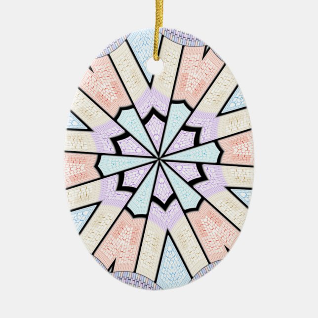 Snygg Fantastisk Mjuk pastel Geometric Art Skriv u Julgransprydnad Keramik (Framsidan)