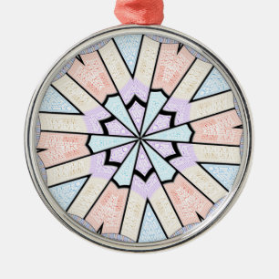 Snygg Fantastisk Mjuk pastel Geometric Art Skriv u Julgransprydnad Metall