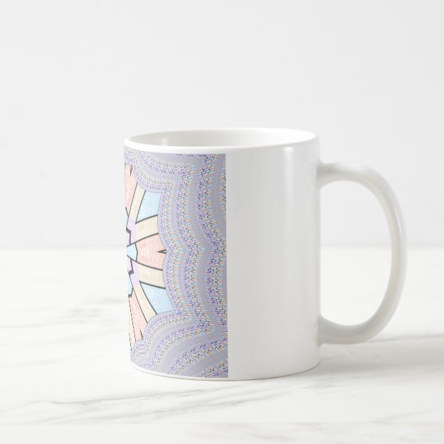 Snygg Fantastisk Mjuk pastel Geometric Art Skriv u Kaffemugg (Höger)
