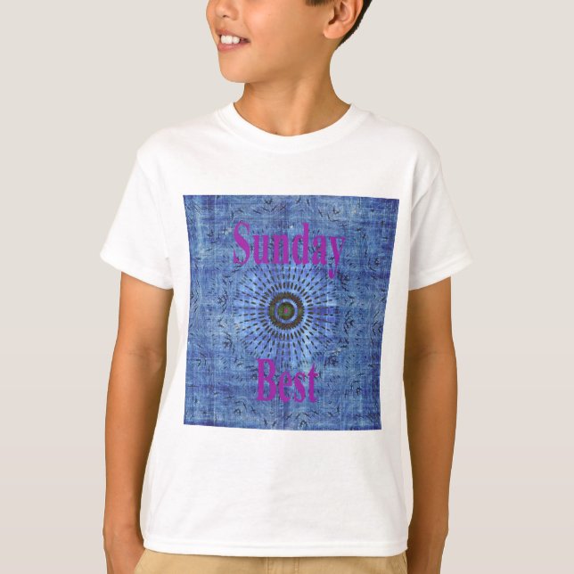 Snygg Fantastisk Modern Denim Design: Söndag Bästa Tee Shirt (Framsida)