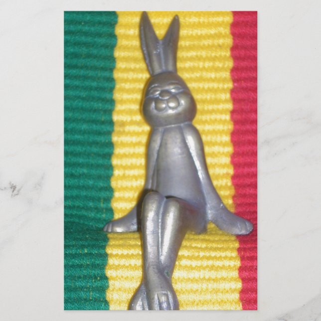 Snygg fantastisk Rabbit Rasta Oasis Metall Bunny (Framsida)