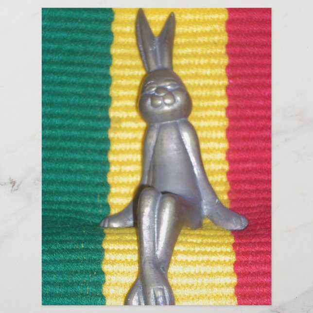 Snygg fantastisk Rabbit Rasta Oasis Metall Bunny (Framsida)