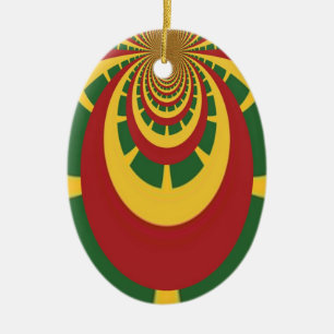 Snygg Fantastisk Rasta Färg Art-utskrift Julgransprydnad Keramik