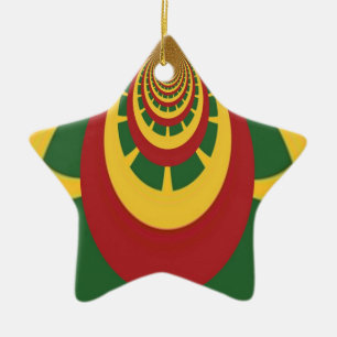 Snygg Fantastisk Rasta Färg Art-utskrift Julgransprydnad Keramik