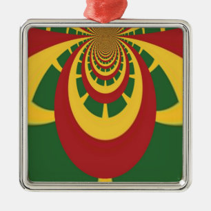 Snygg Fantastisk Rasta Färg Art-utskrift Julgransprydnad Metall