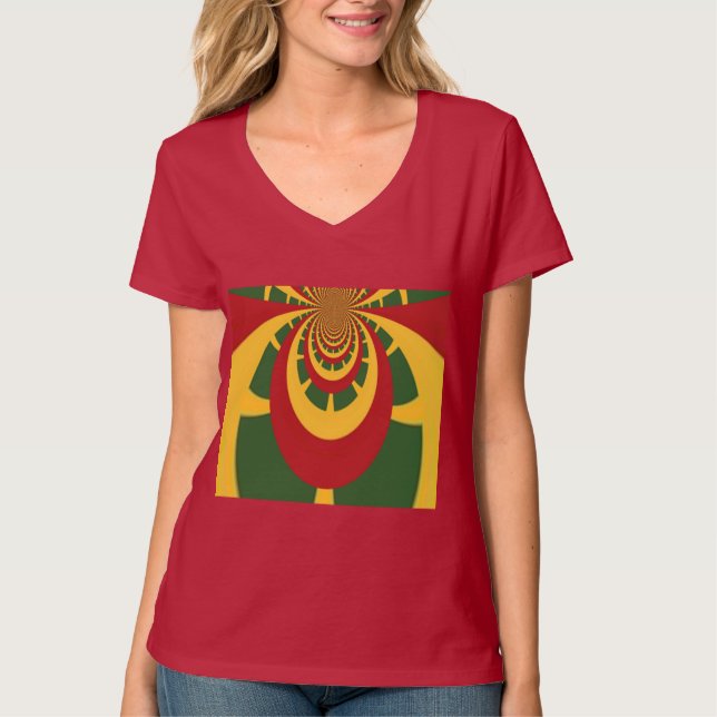 Snygg Fantastisk Rasta Färg Art-utskrift Tee Shirt (Framsida)