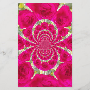 Snygg Fantastisk Röd ros Kaleidoscope Mönster Brevpapper