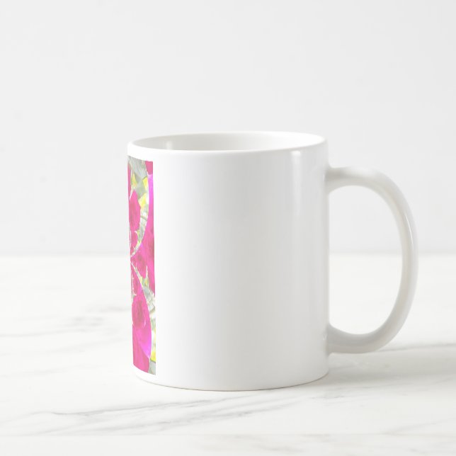 Snygg Fantastisk Röd ros Kaleidoscope Mönster Kaffemugg (Höger)