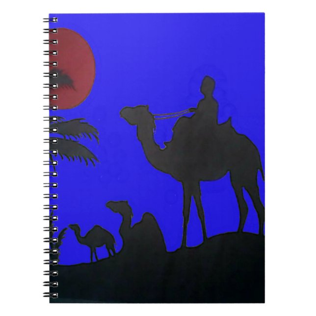 Snygg Fantastisk Sunset Camel Safari Art Print Anteckningsbok (Framsidan)