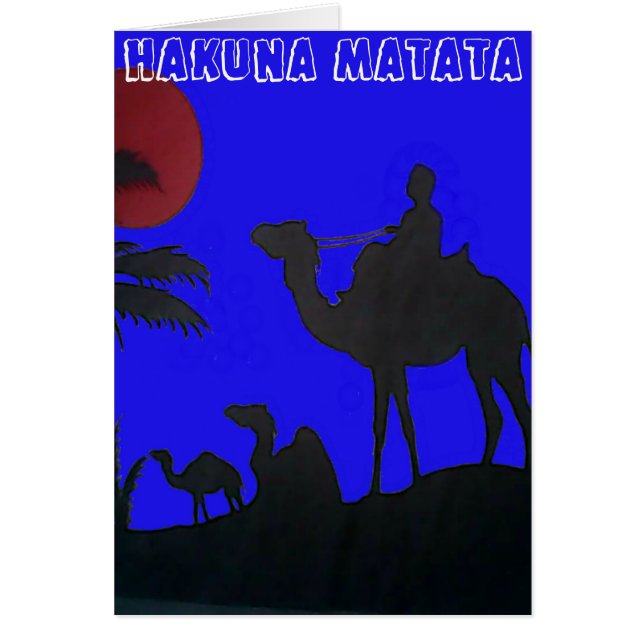 Snygg Fantastisk Sunset Camel Safari Art Print Hälsningskort (Framsidan)