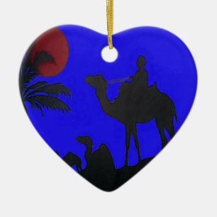 Snygg Fantastisk Sunset Camel Safari Art Print Julgransprydnad Keramik