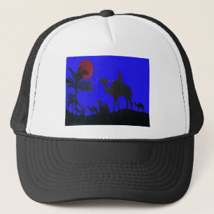 Snygg Fantastisk Sunset Camel Safari Art Print Truckerkeps