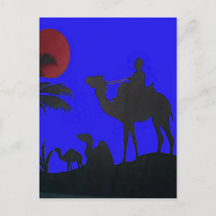 Snygg Fantastisk Sunset Camel Safari Art Print Vykort