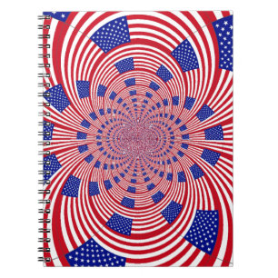 Snygg Fantastisk United Stater Flagga Kaleidoscope Anteckningsbok Med Spiral