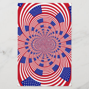 Snygg Fantastisk United Stater Flagga Kaleidoscope Brevpapper