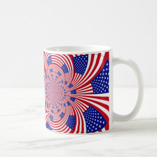 Snygg Fantastisk United Stater Flagga Kaleidoscope Kaffemugg