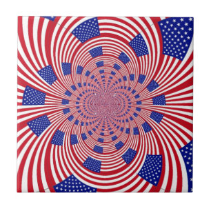 Snygg Fantastisk United Stater Flagga Kaleidoscope Kakelplatta