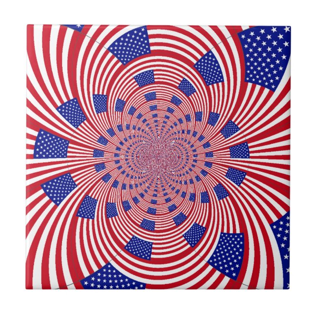 Snygg Fantastisk United Stater Flagga Kaleidoscope Kakelplatta (Framsidan)