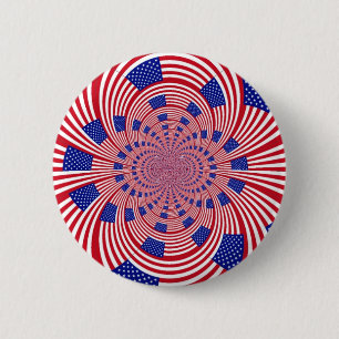 Snygg Fantastisk United Stater Flagga Kaleidoscope Knapp