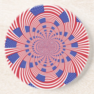 Snygg Fantastisk United Stater Flagga Kaleidoscope Underlägg