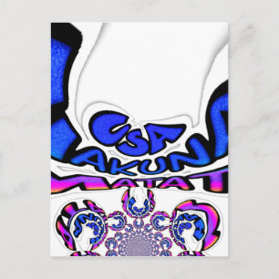 Snygg Fantastisk USA Roligt Text Art Mönster Desig Vykort