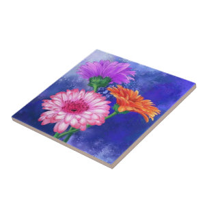 Snygg Färg Gerberas Ceramic Tile Kakelplatta