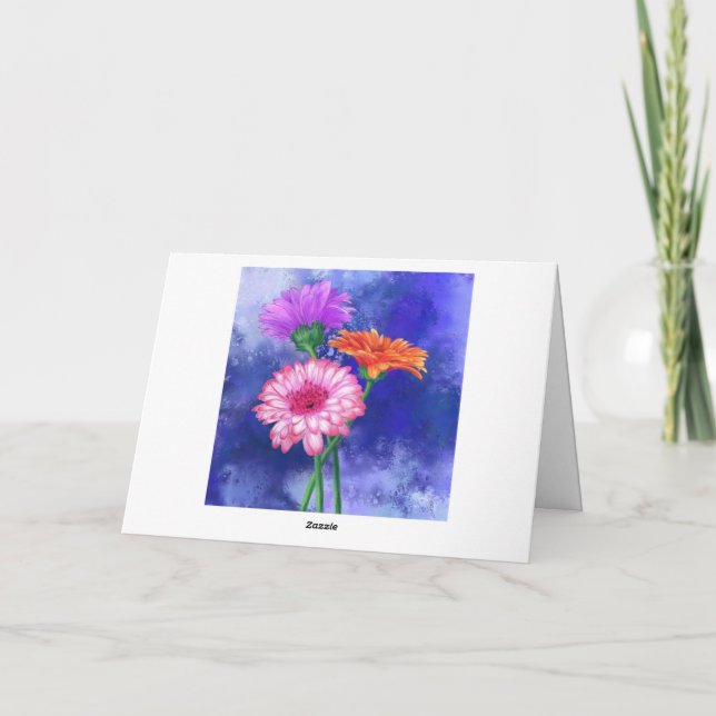 Snygg Färg Gerberas Valentindagskort Kort (Baksida)