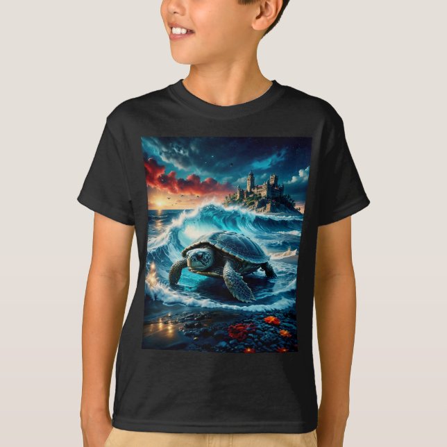 Snygg Färg Turtle T Shirt (Framsida)