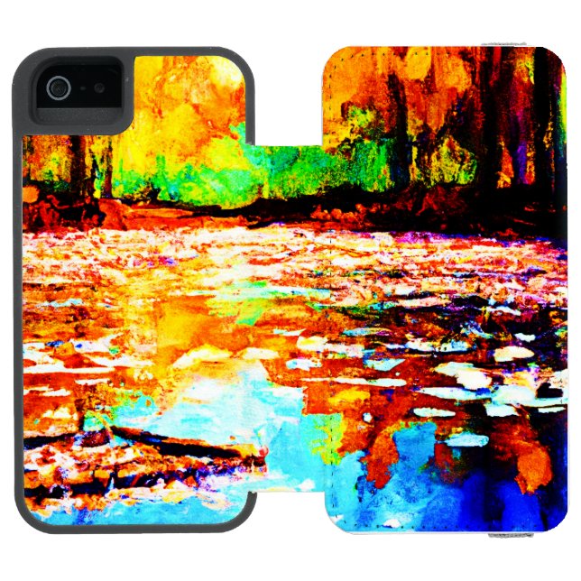 Snygg Färgad Orange Forest. Köp nu Incipio iPhone Wallet Skal (Folio Öppen)