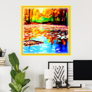 Snygg Färgad Orange Forest. Köp nu Poster