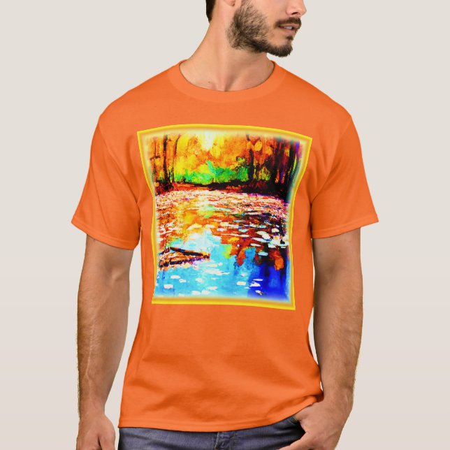 Snygg Färgad Orange Forest. Köp nu T Shirt (Framsida)