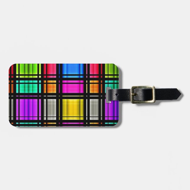 Snygg Färgad Retro Mönster Bagagebricka (Horisontell Framsida)