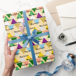 Snygg färgglad glad jul manus typografi presentpapper