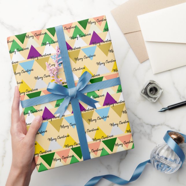 Snygg färgglad glad jul manus typografi presentpapper (Gifting)