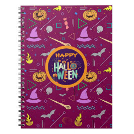 Snygg färggrann Scary Halloween Mönster Anteckningsbok