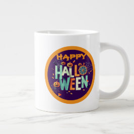 Snygg färggrann Scary Halloween Mönster Jumbo Mugg