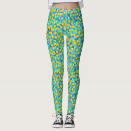 Snygg Färgrik Abstrakt Geometrisk Glasmosaik Leggings