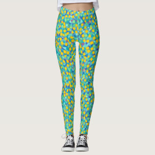 Snygg Färgrik Abstrakt Geometrisk Glasmosaik Leggings