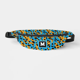 Snygg Färgrik Abstrakt Leopard Mönster Monogram