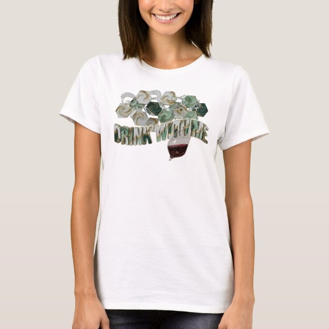 Snygg Färgrik Drick MED MIG T-shirt (Framsida)