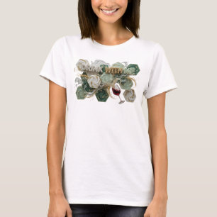 Snygg Färgrik DRINK WITH ME Konstnärlig Motiv T Shirt