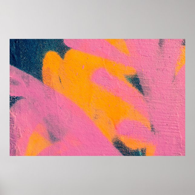 Snygg, färgstark gata graffiti bakåt poster (Framsidan)