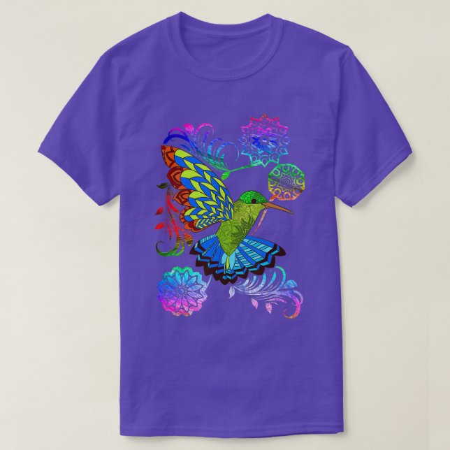 Snygg färgstark Hummingbird T Shirt (Design framsida)