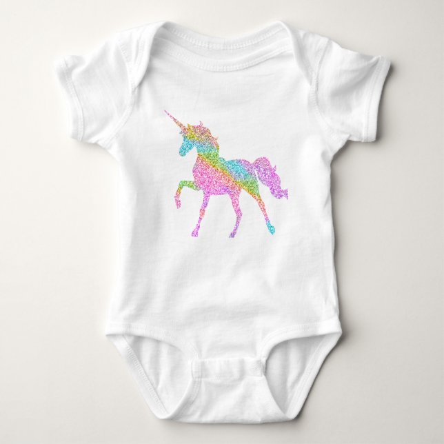 Snygg färgstark Magic Unicorn T Shirt (Framsida)