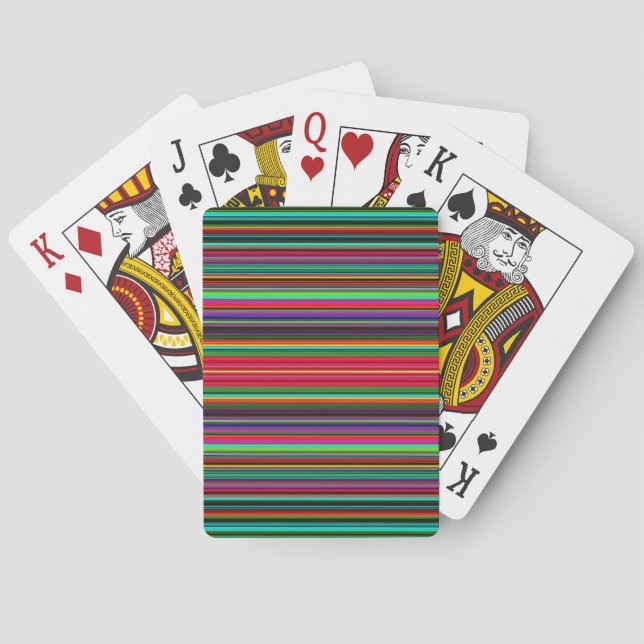 Snygg färgstark multifärgad Rand Mönster Casinokort (Baksidan)
