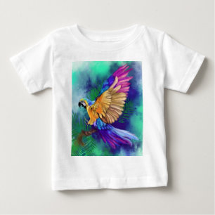 Snygg färgstark papegoja Baby T-Shirt-målning T Shirt